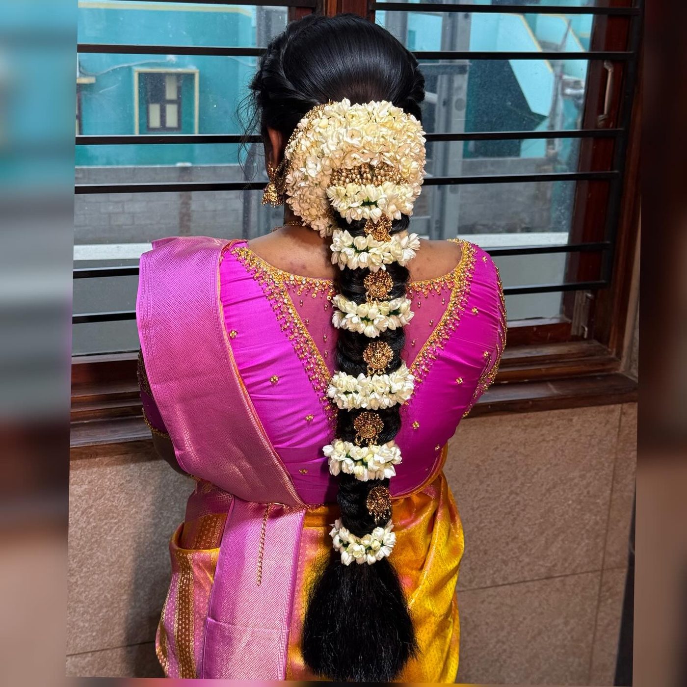 Jasmine-covered traditional braid
