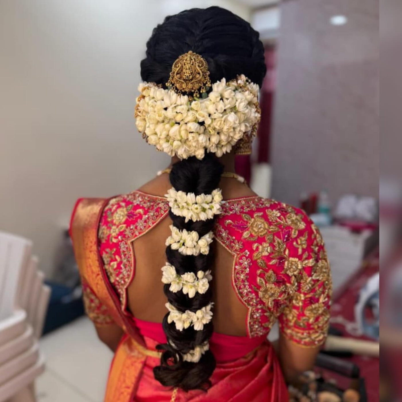 Jasmine-laden bridal braid